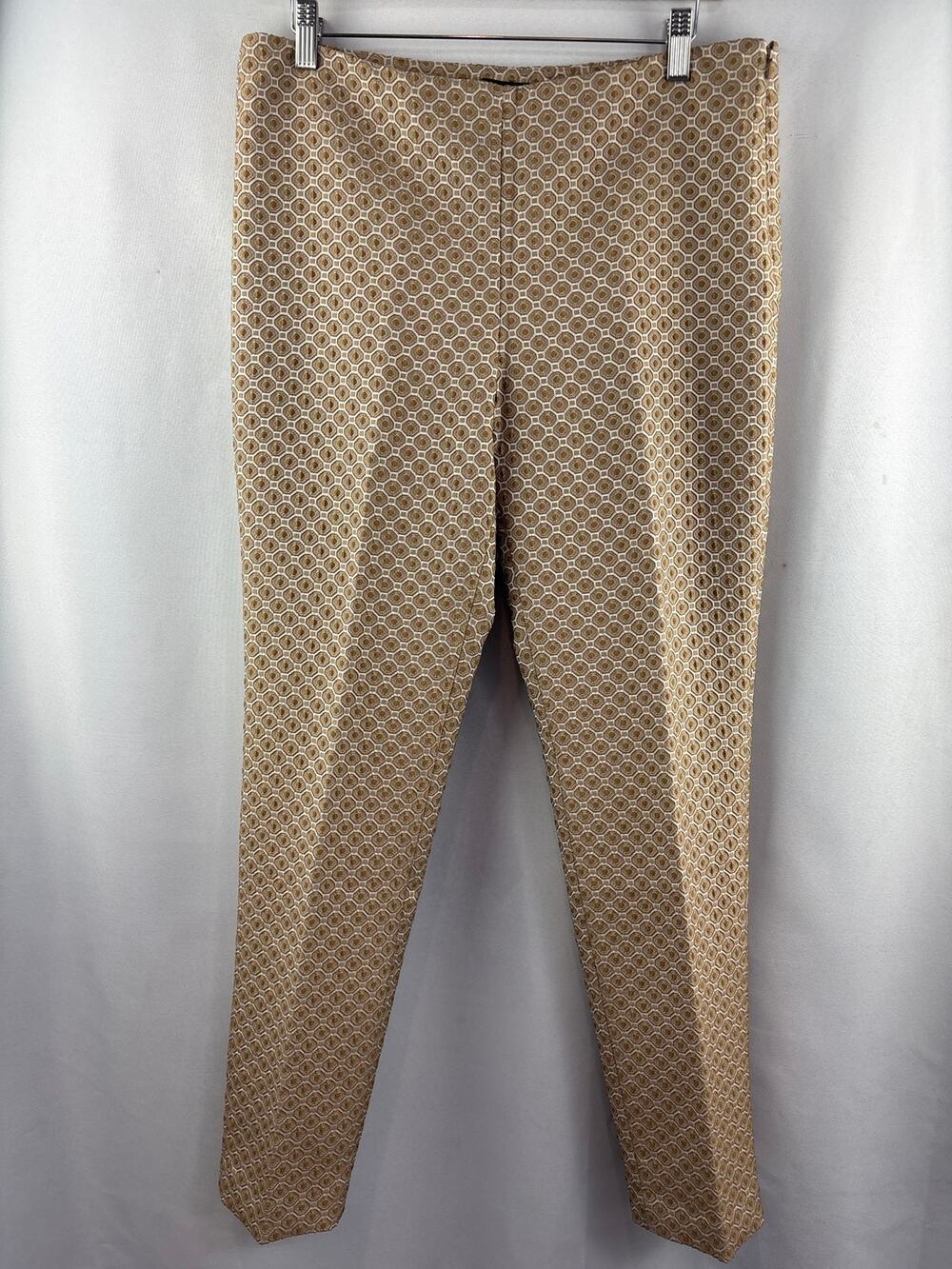 Women’s Paper White Size 10 Brown & White Patterned Slacks